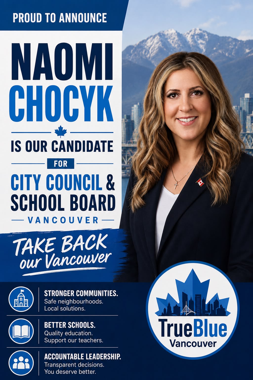 Naomi Chocyk, TrueBlue Vancouver candidate for City Council and School Board
